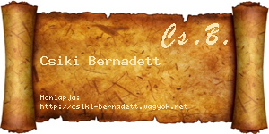 Csiki Bernadett névjegykártya